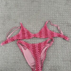 COPY - Pink Crochet Bikini Set